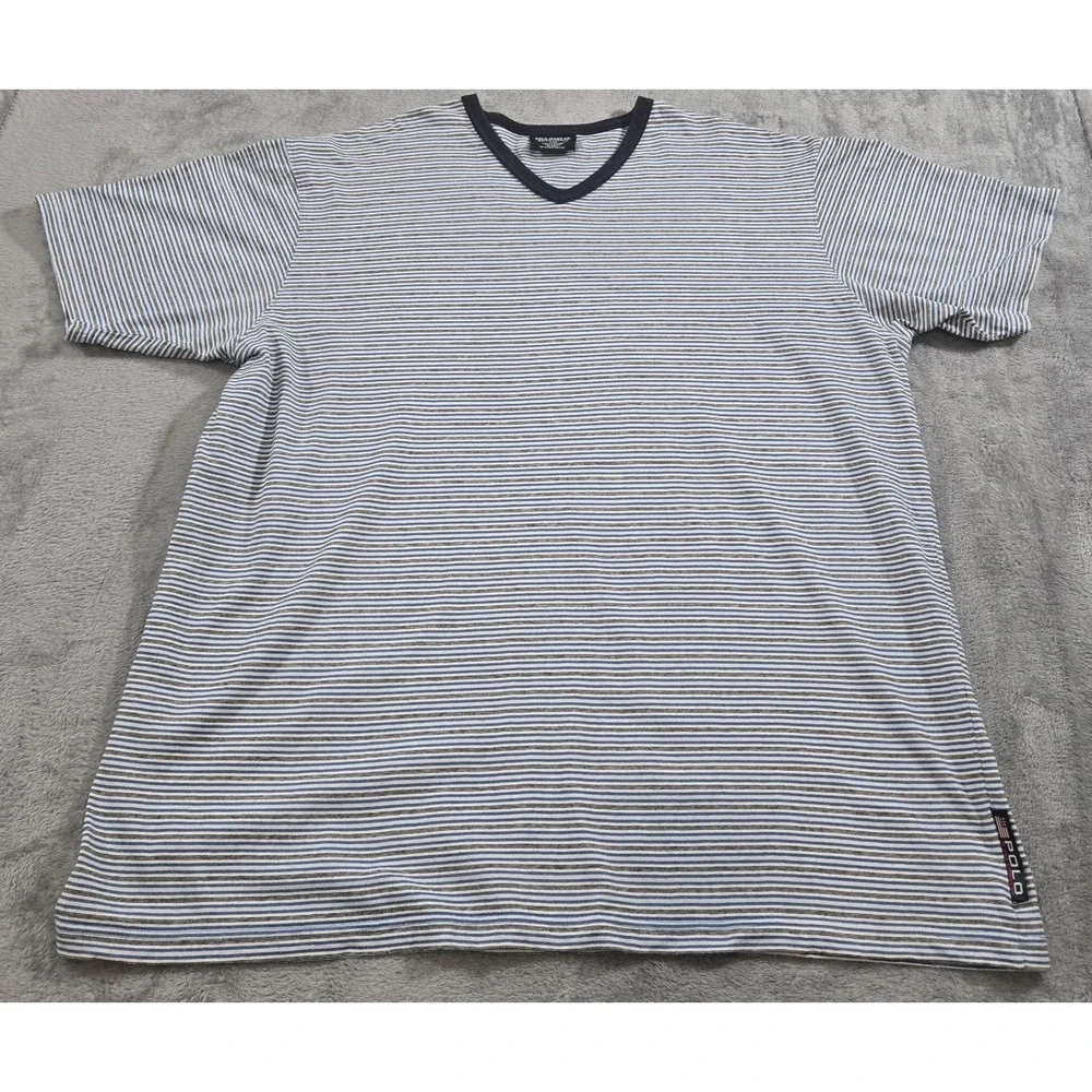 Vintage Y2K Polo Jeans Co. Ralph Lauren Striped Heavy T Shirt Size XXL 2XL